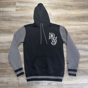 Dogg Supply by Snoop Dogg Black Charcoal Gray Varsity Hoodie Mens/Unisex X-Small